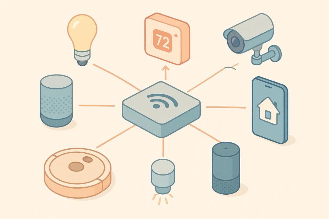 Ecosysteem diagram met alle apparaten verbonden