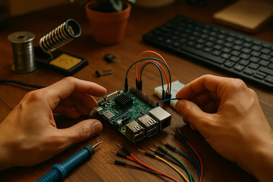 Hobbyist werkt aan Raspberry Pi project