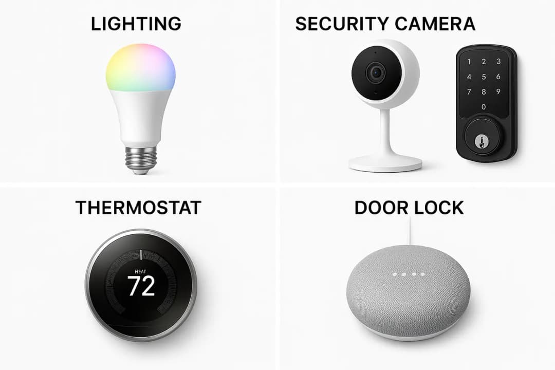 Verzameling apparaten gesorteerd per ruimte